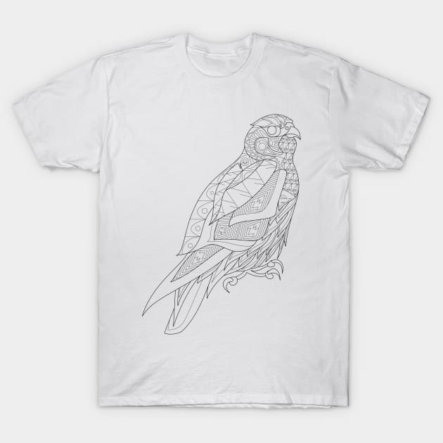the aztec peregrine falcon boho ecopop T-Shirt by jorge_lebeau